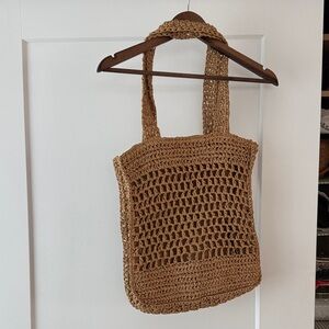 Tan Raffia Tote Bag